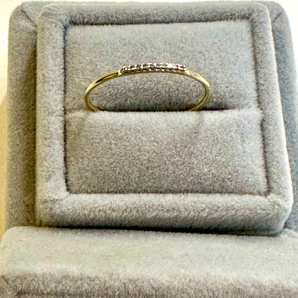 Kendra Scott Mila 14k Yellow Gold Band Ring in White Diamond SIZE 8